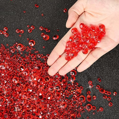 Miniatura 10 de 7000 piezas de relleno de jarrón con diamantes brillantes, la mesa de gemas acrílicas dispersas cristales en cuatro tamaños, decoraciones de mesa