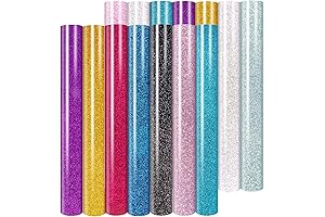 HTVRONT Glitter Heat Transfer Vinyl Bundle, 15 Pack 12" x 10" HTV Sheets