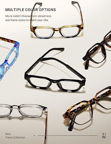 Miniatura 7 de TIJN Gafas de Bloqueo de Luz Azul para Mujeres y Hombres Marco Rectangular TR90 y Estilo Elegante Preppy Gafas de Pantalla de Computadora