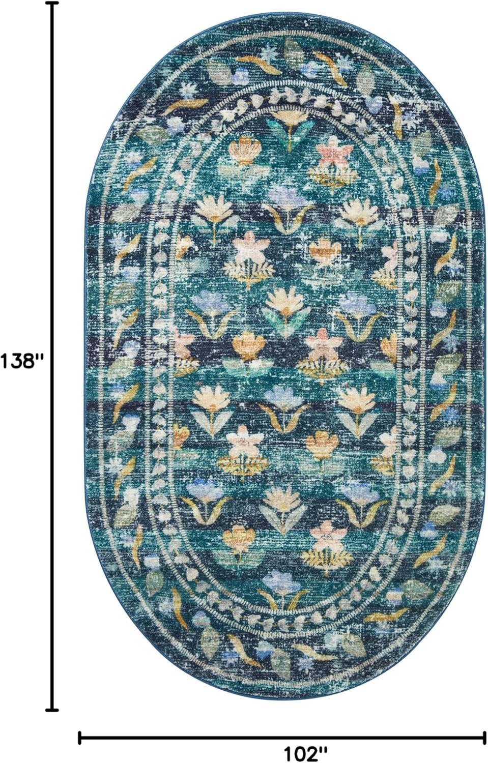 loloi rifle paper co. courtyard collection cou-05 emerald 8'-6" x 11'-6" area rug feat. cloudpile emerald 8'6" x 11'6" (rectangular)