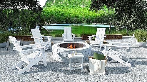 Miniatura 2 de RESINTEAK Silla plegable Adirondack con portavasos  Asiento cómodo extra ancho, muebles de patio para fogatas al aire libre, terraza y patio