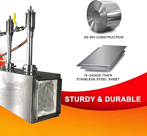 Miniatura 4 de Simond Store Forja de gas propano, triple quemador, clasificación 2600F, forja de herrería para fabricación de cuchillos, forja de herrero, equipo