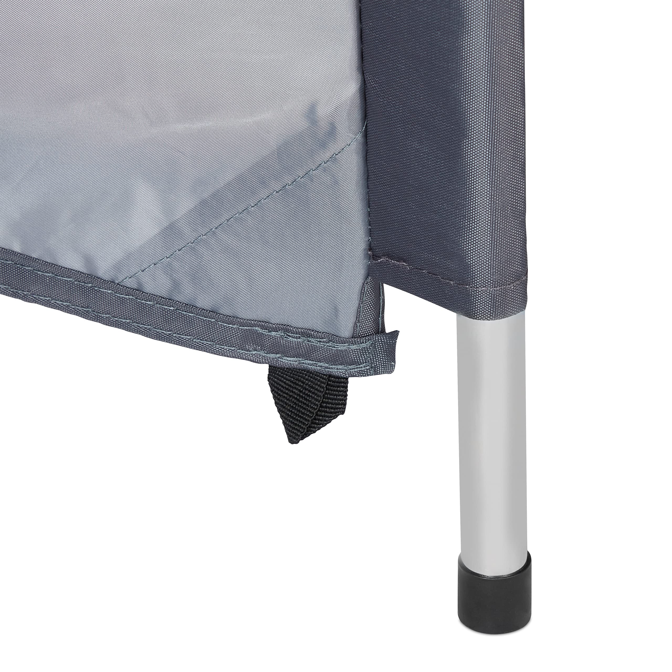 Relaxdays Auvent, Brise-Vue Camping & Plage, H x L: 1,5 x 4 m, Barres en Acier, Polyester, avec Sardines et Cordes, Gris