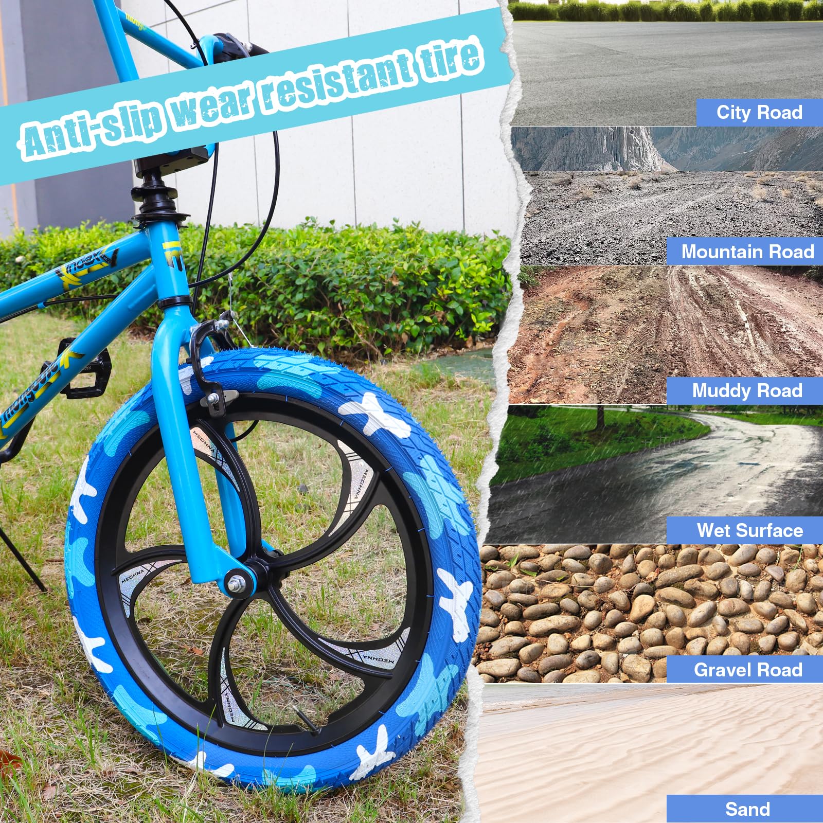 ZUKKA Zestaw par opon rowerowych 20 x 2,35", składane opony 30 TPI, płaszcz 60-406, zamiennik do rowerów górskich, BMX, Freestyle, Kids Bike, Cruiser, rower składany