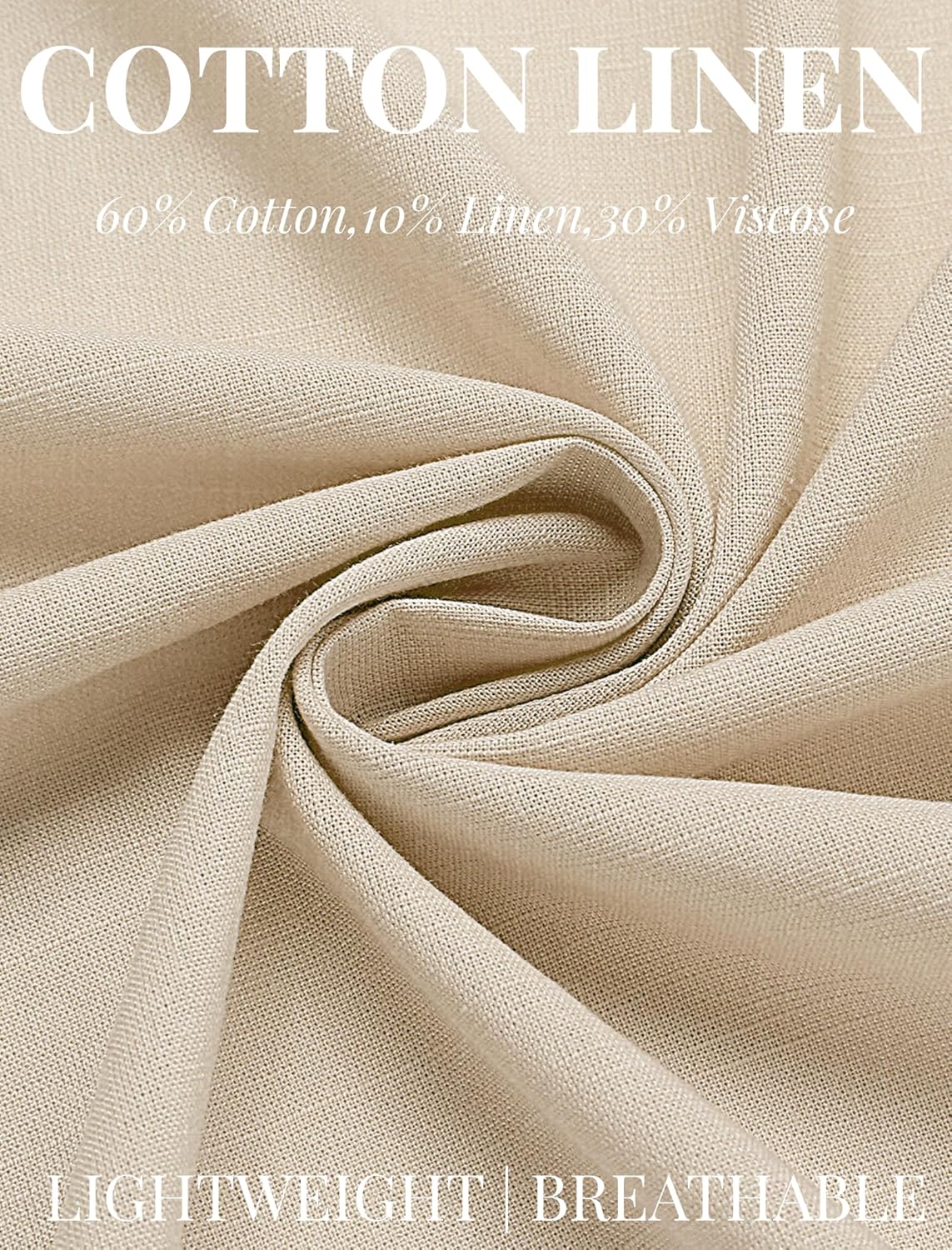 COOFANDY Men's Long Sleeve Buttons Down Shirts Casual Button Up Shirts Beach Linen Shirt Untucked Dress Shirt - Image 5