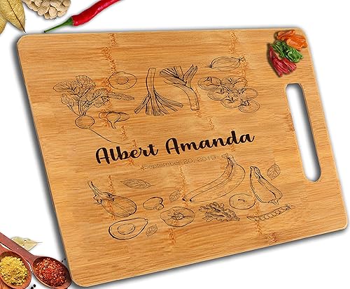 Tabla de cortar de bambú, personalizable con tu propio texto, diseña tu propia tabla, regalo personalizado, Diseño 03