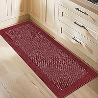 Vista 29 de BEQHAUSE Juego de 2 alfombras y tapetes de cocina antideslizantes para piso, absorbentes y resistentes a las manchas, alfombra de cocina lavable a