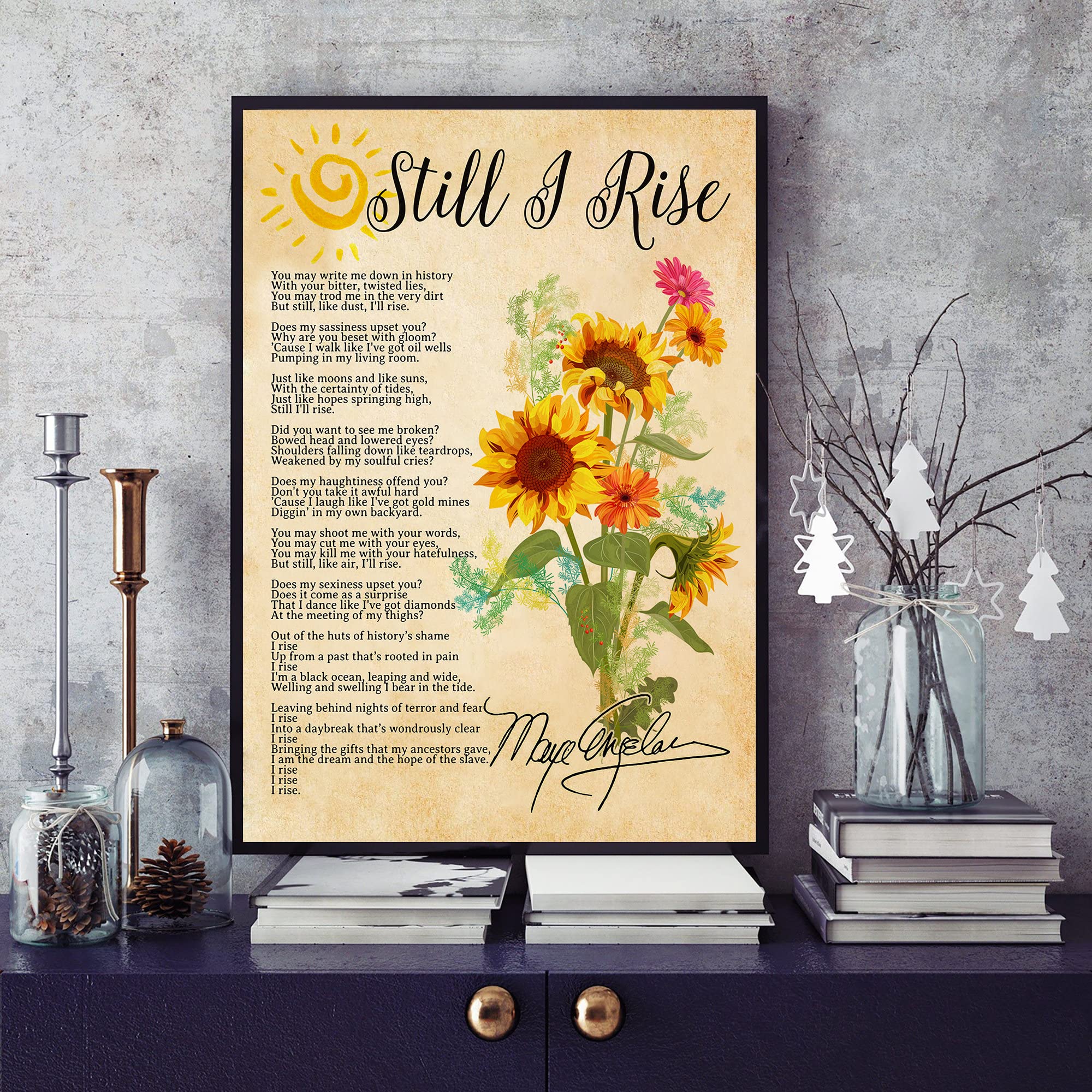 But Still Like Air I Rise Vintage Poster, Feminism Poster Vintage Metal Tin Sign Cafe Bar Shop Garage Bathroom Kitchen Office Cave Home Wall Decor 8 X 12 Inch