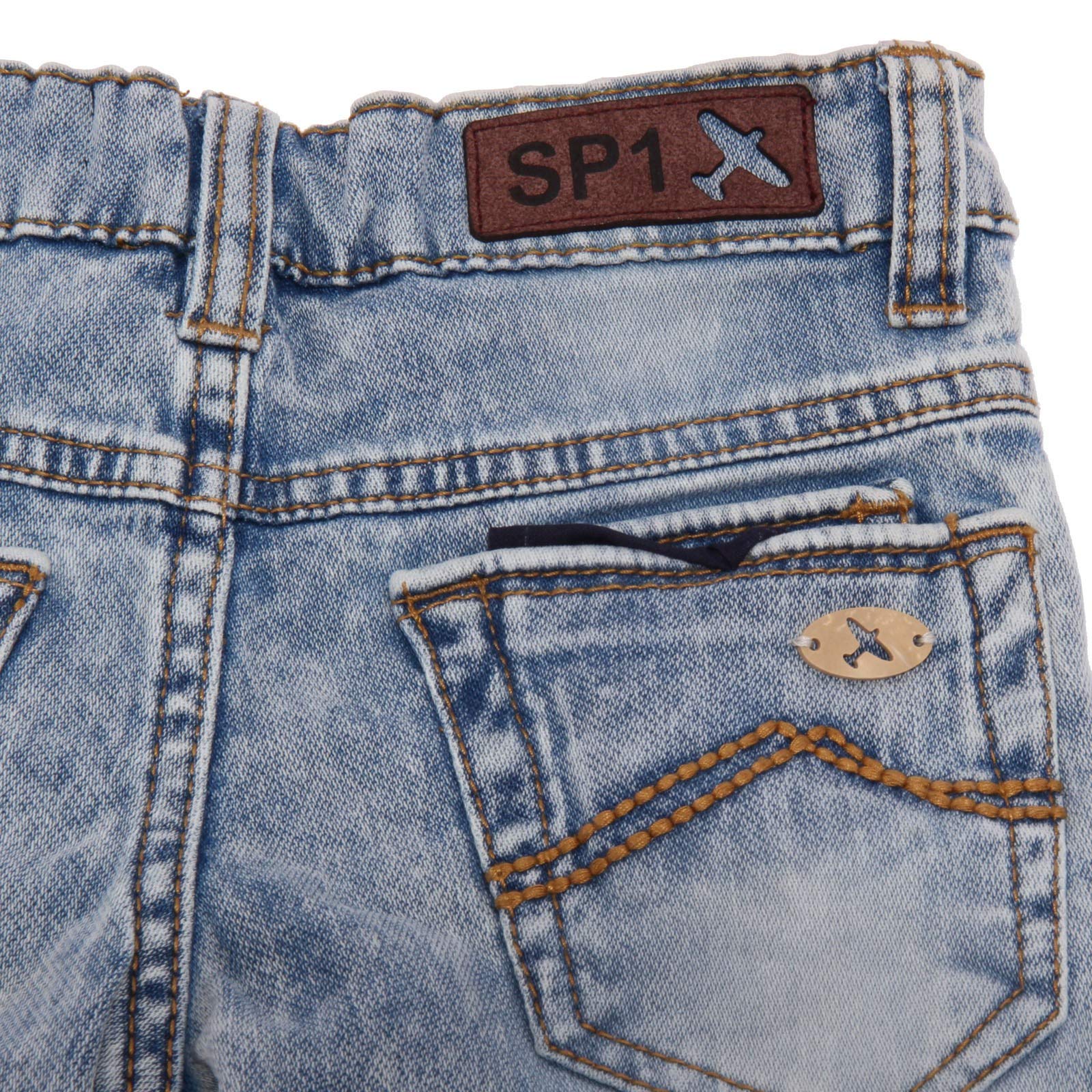 SP1 4963AB Bermuda Bimbo Boy Jeans Denim Delave Shorts Kid