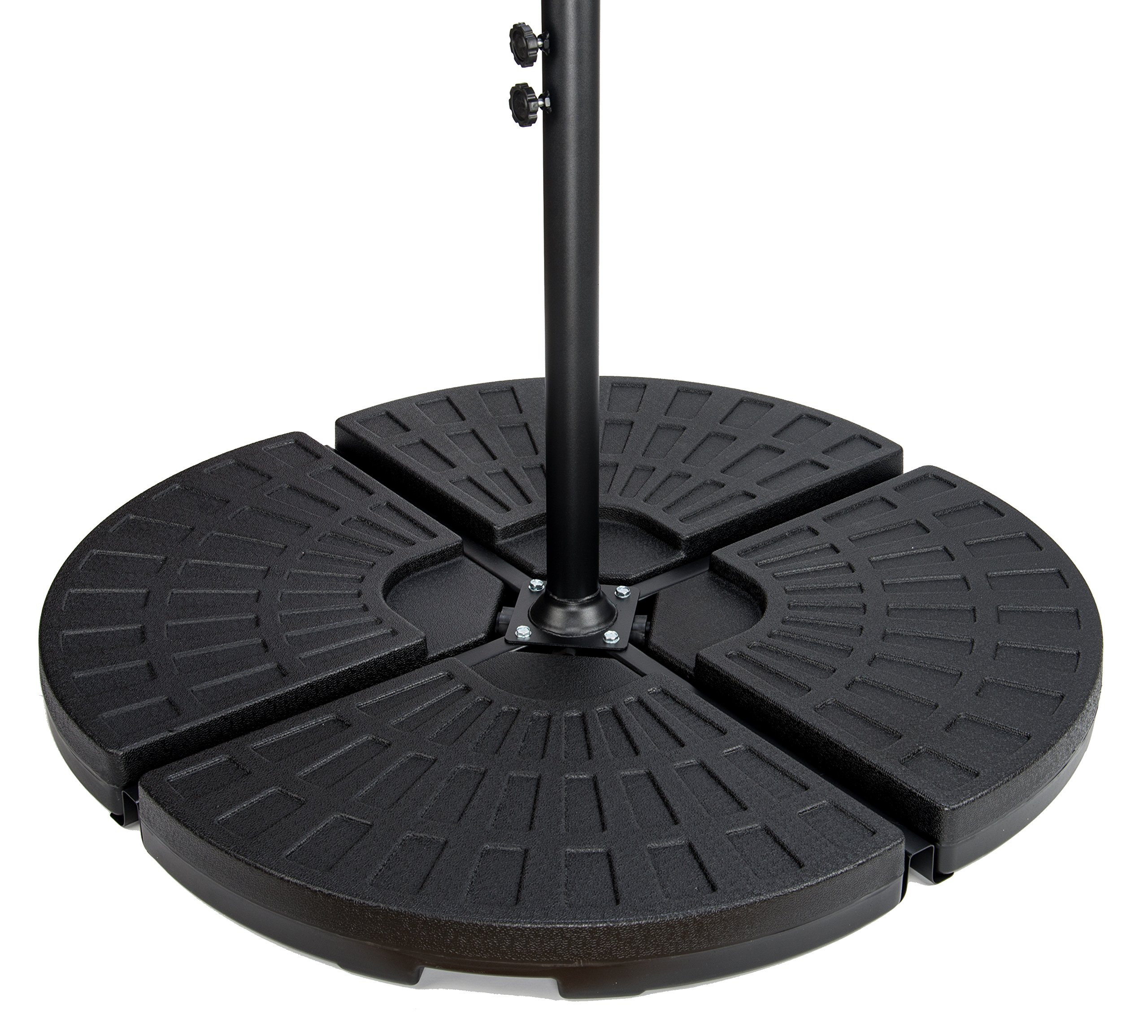 Trademark Innovations 4-Piece Set Cantilever Umbrella Base Water Weights for Offset Umbrellas Black : Patio, Lawn & Garden