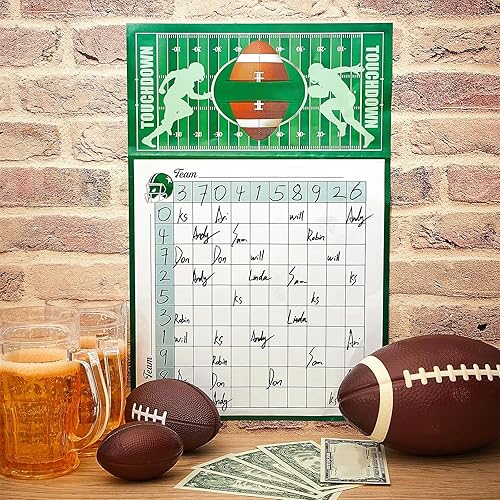 Miniatura 5 de Zonon Pósteres cuadrados para juegos de fútbol, 100 cuadrículas, pósteres de récord de puntaje de fútbol, fiestas de fútbol, deportes, decoración de