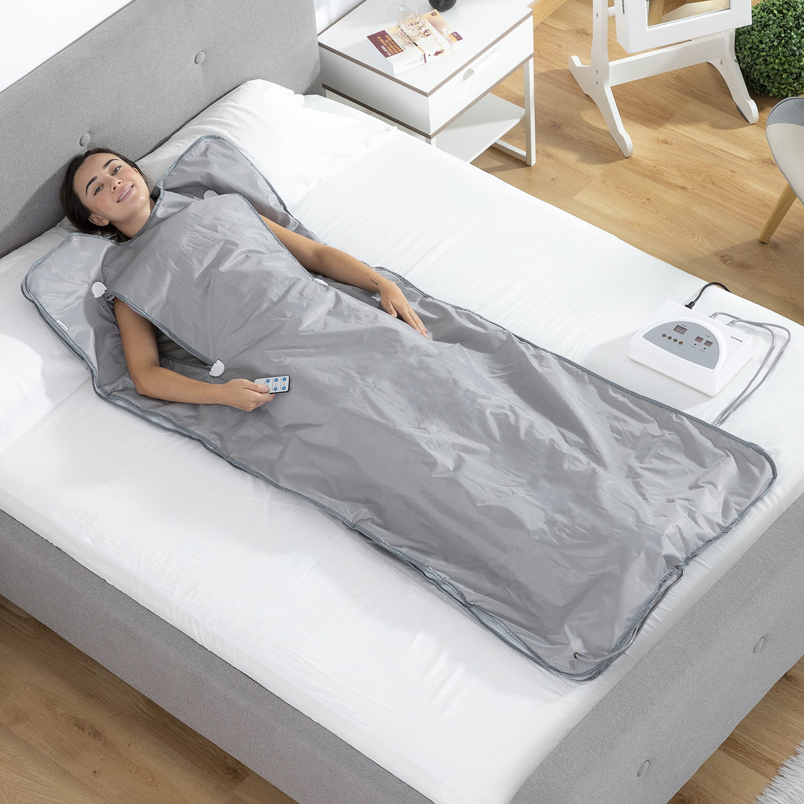 InnovaGoods® Manta Electrica, Manta Electrica Sauna de Calor Infrarrojo, Manta termica Apta para Todo el Cuerpo, Manta Sauna de Calor infrarrojo Potencia la eliminación de Grasas y toxinas.