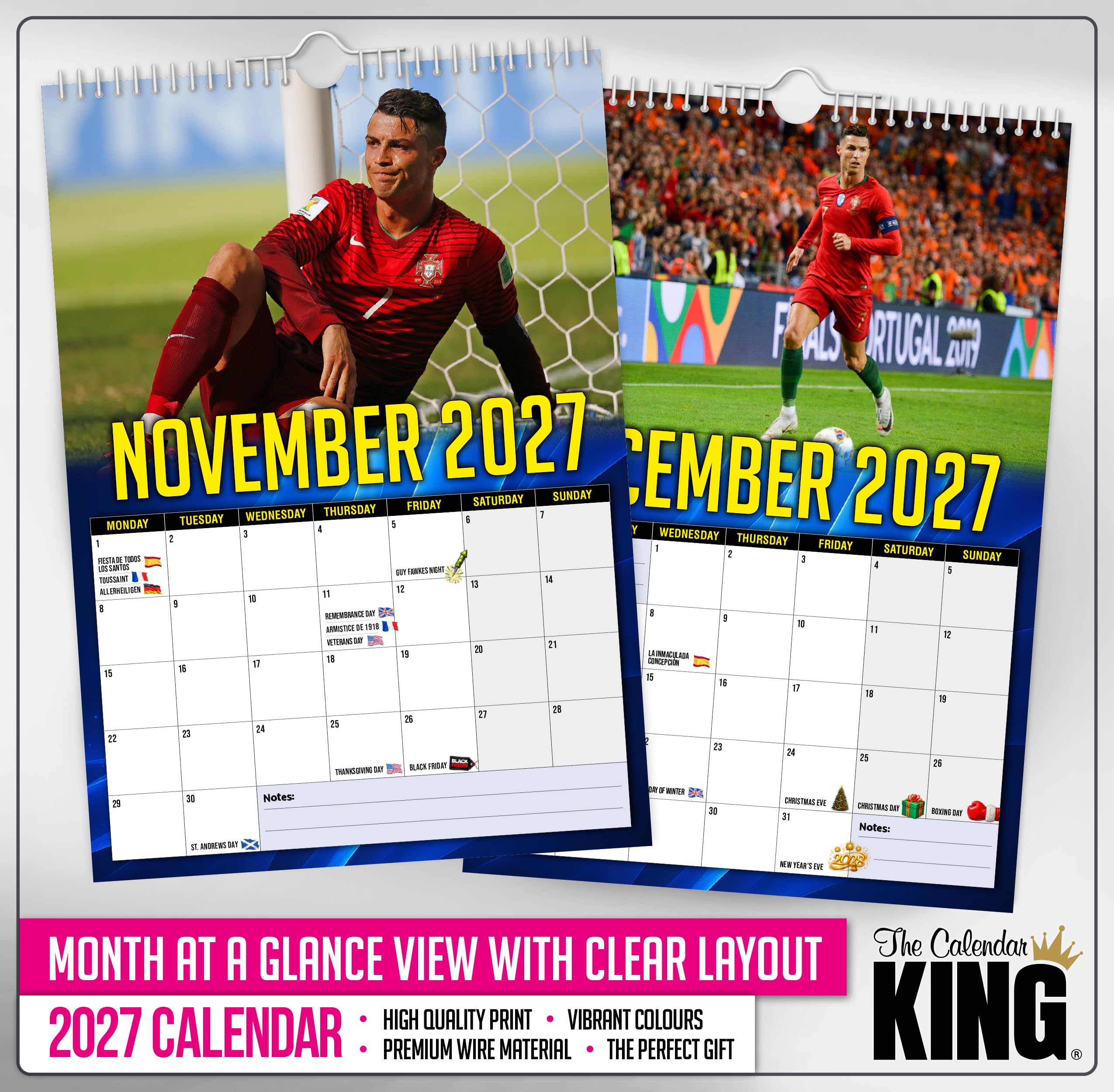 The Calendar King // Cristiano Ronaldo - Wandkalender 2026 (vollfarbig, A3-Größe)