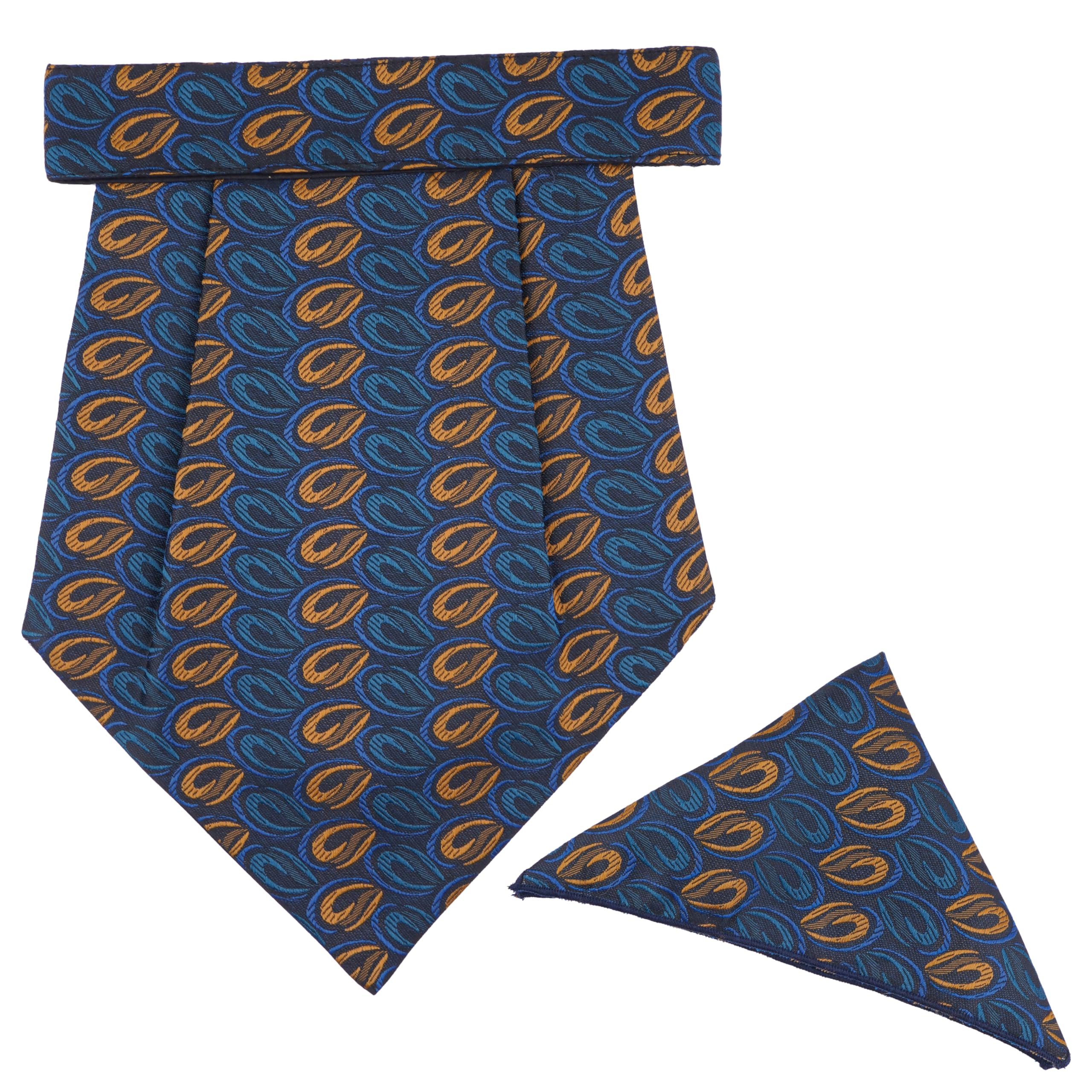 calixto Rajput Men's Cravat - 100% Polyester Microfiber Cravats With Pocket Square, Casual Accessory (Multi Design)(Pack Of 2)-picture-10