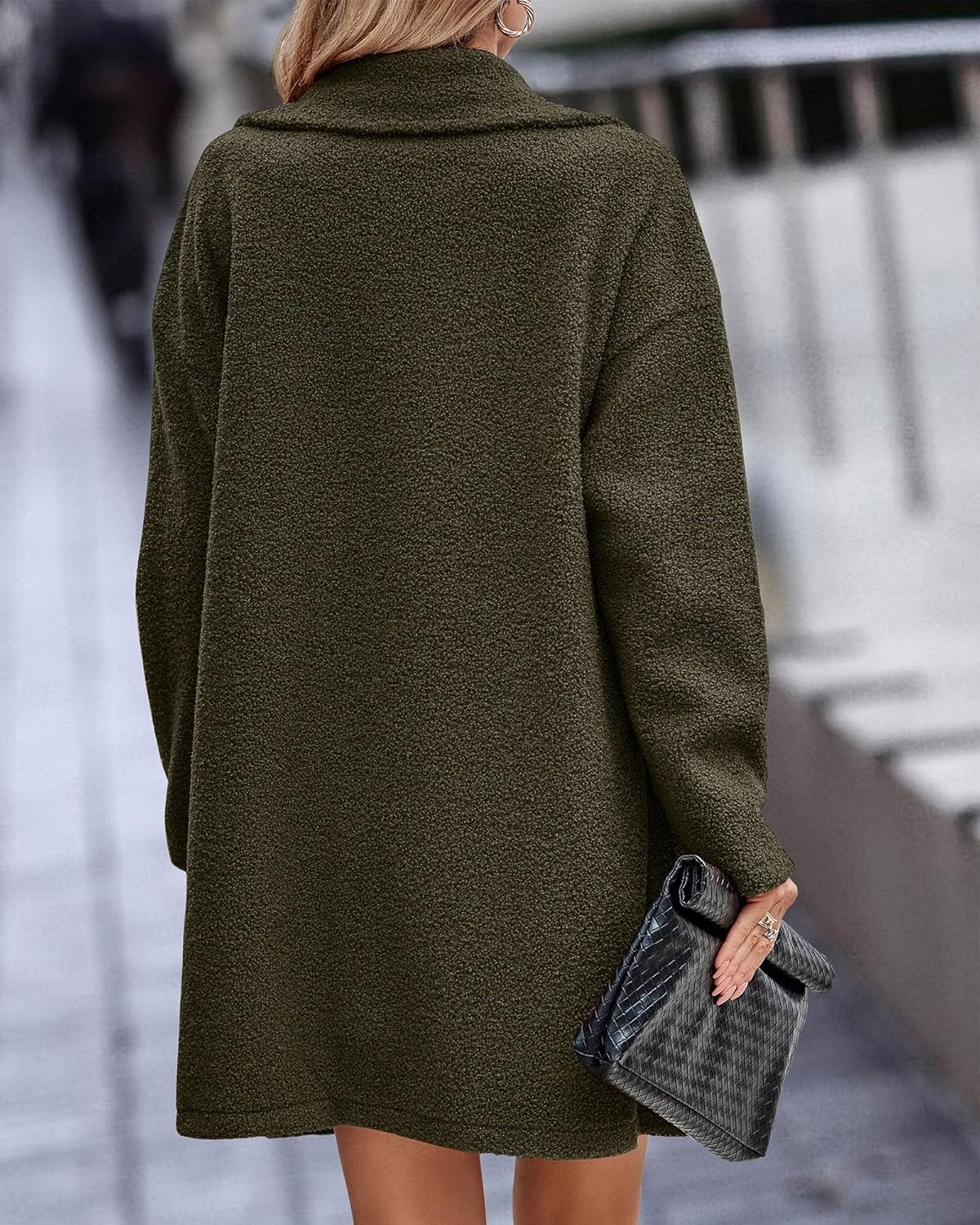 BTFBM Women Winter Faux Fur Coats 2026 Lapel Long Sleeve Fuzzy Fleece Outerwear Button Down Sherpa Jackets Fall Outfits - Image 4