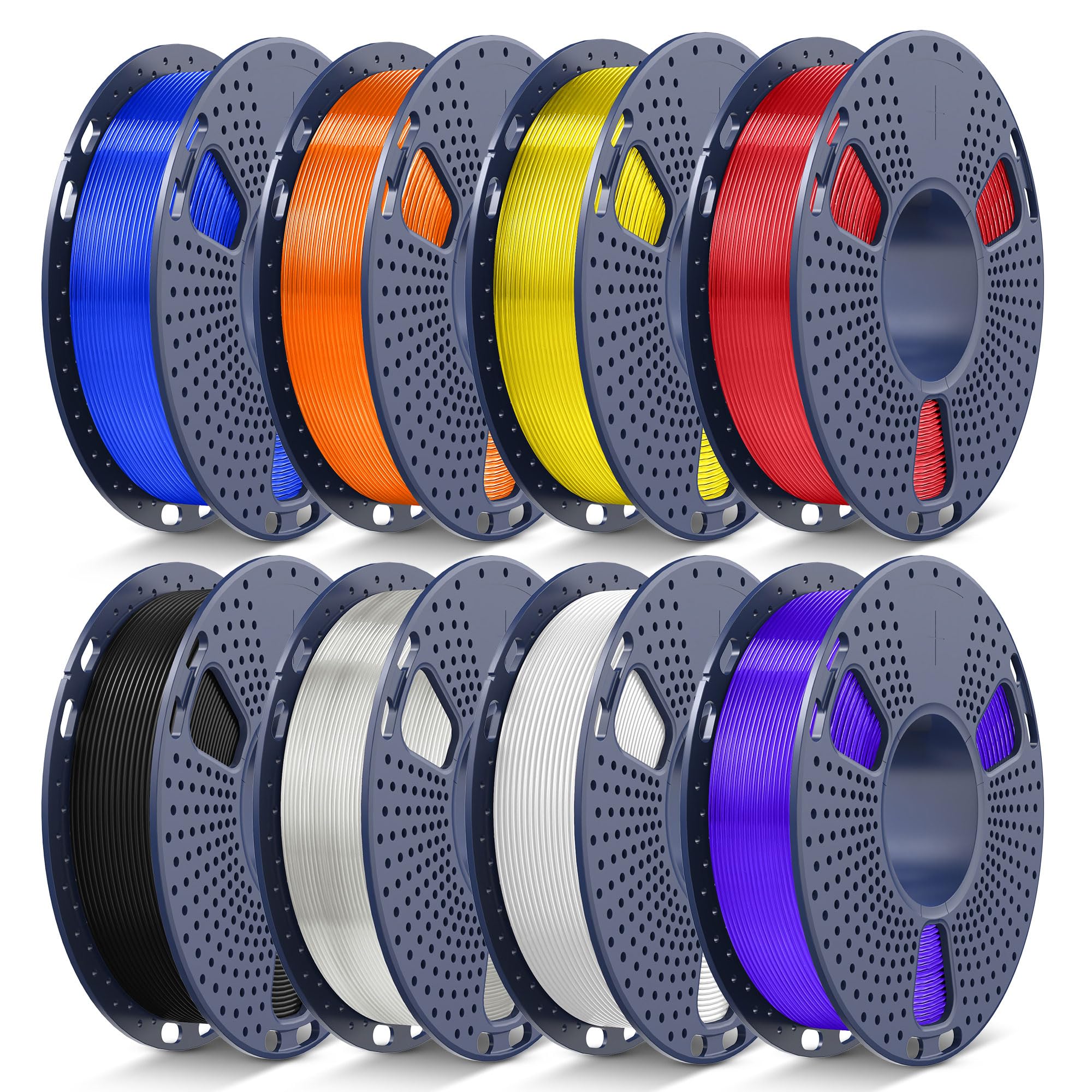JAYO 8 Colors PLA Plus (PLA+) 3D Printer Filament Bundle 1.75mm, 250g Spool