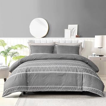 GETIANN Bohemian Soft Bedding Duvet Cover Set Lightweight Grey Comforter Cover with 1 Pillow Sham Hotel Boho Bedding SetBohemian, Twin