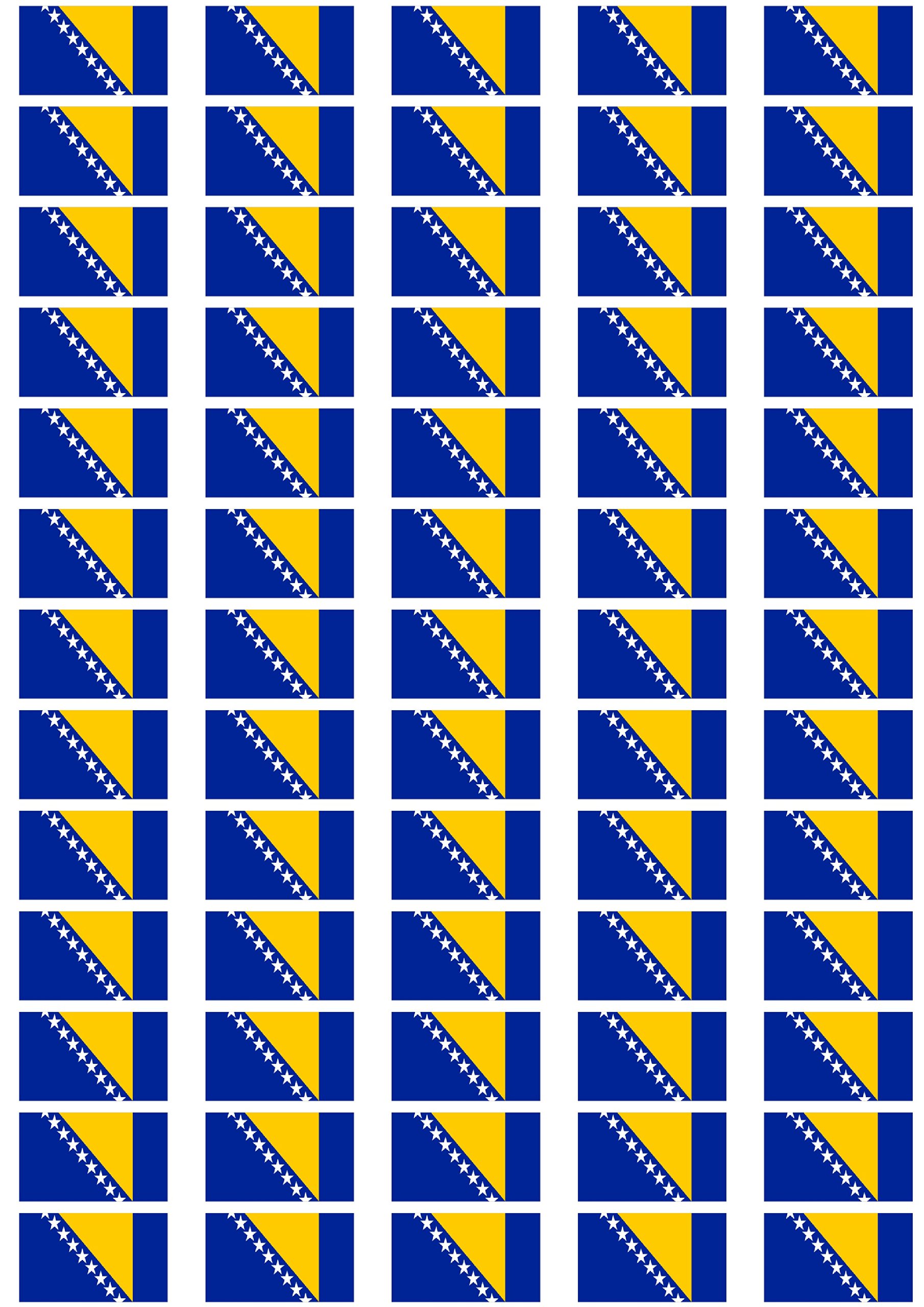Madaboutflags White Bosnia And Herzegovina Flag Self Adhesive Matt Paper Labels / Stickers