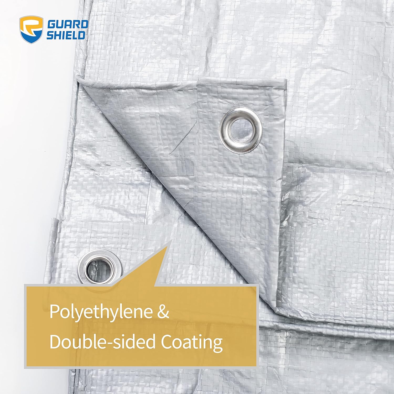 GUARD SHIELD Tarp 9x9 Feet Silver Multi Purpose Waterproof Poly Tarp Cover 5.5mil : Tools & Home Improvement