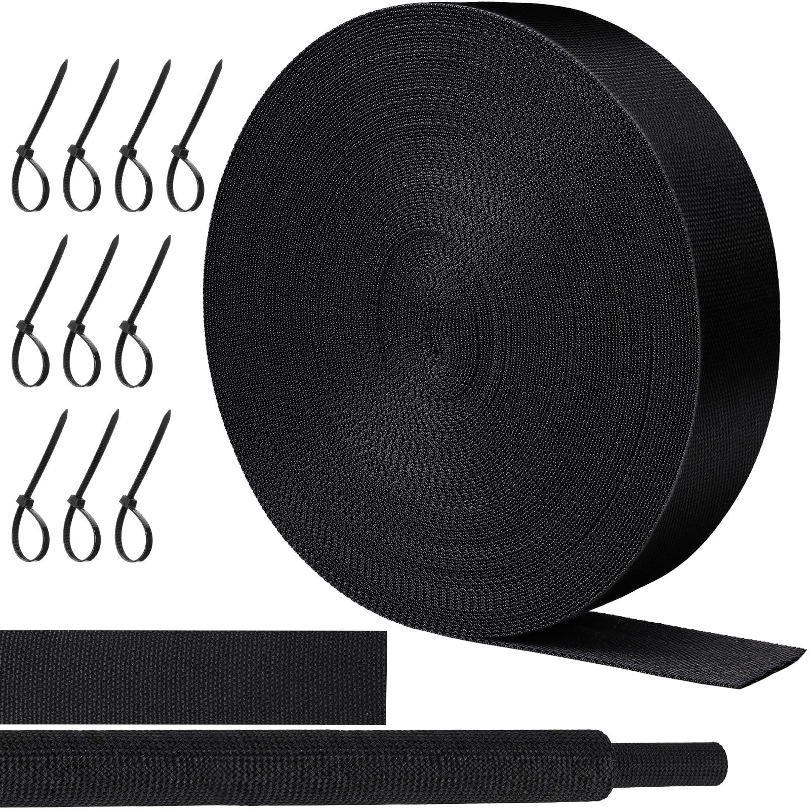 Oleitodh 66 ft 1/2 in 2:1 Heat Shrink Braided Sleeving, Black