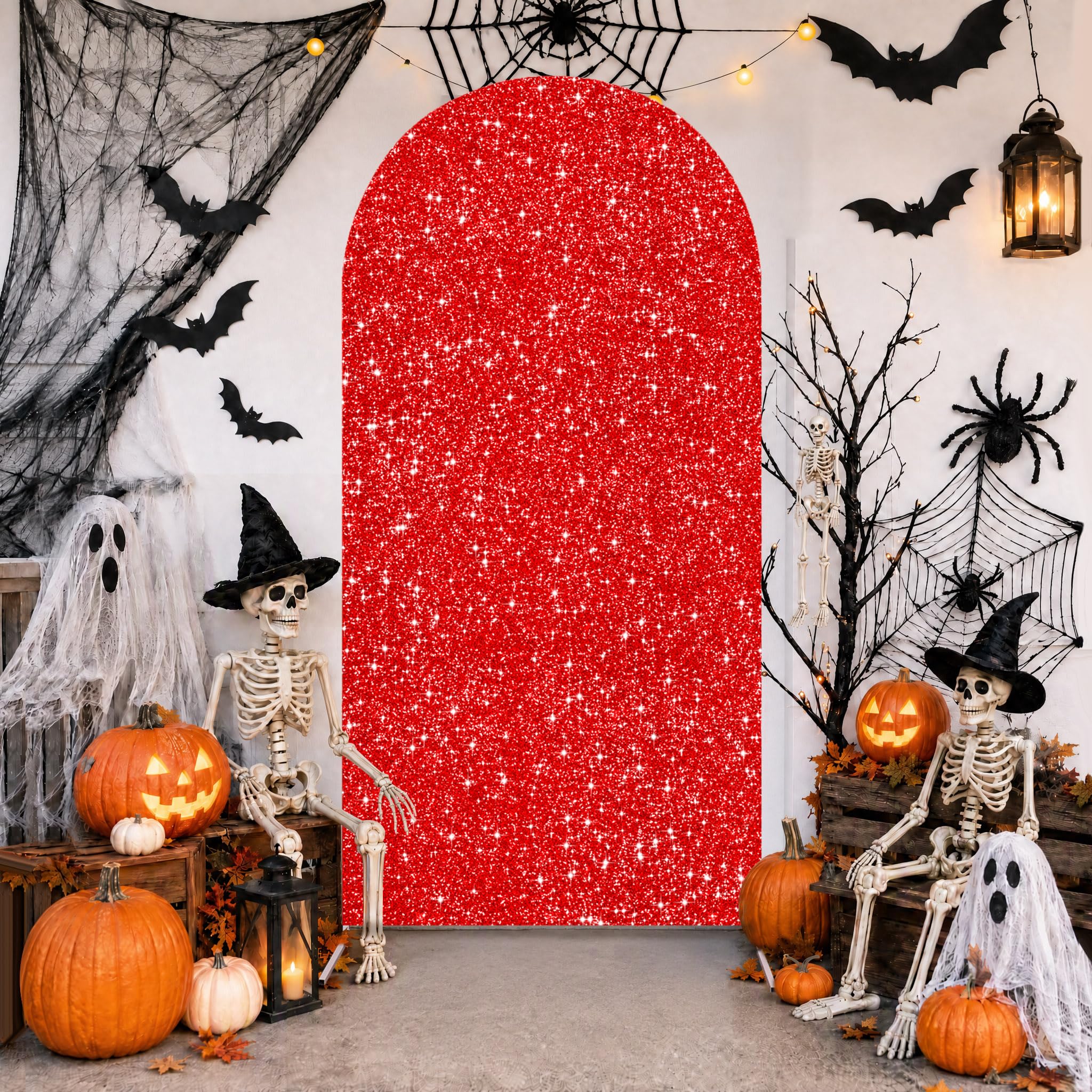 Sequin Arch Backdrop Cover 7.2Ft Red Arch Cover
