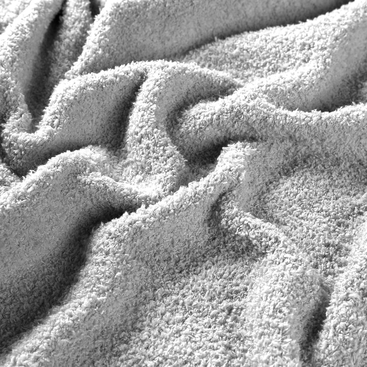 Knit Throw Blanket Super Soft Warm Blanket for Couch Lightweight Fluffy Blanket for Bed Sofa 50x60 Inches Grey : Home & Kitchen