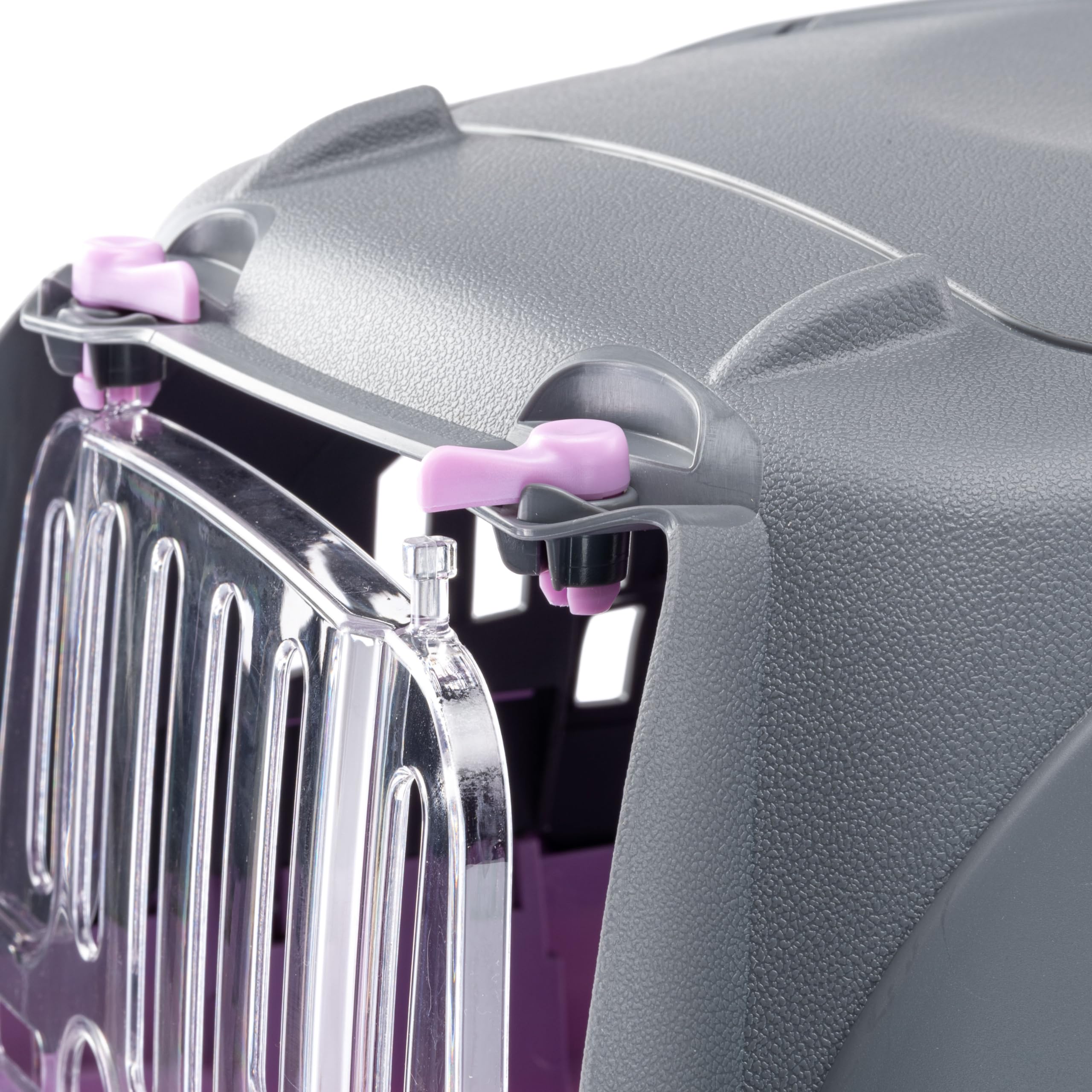 Ferplast Transportín Gato Rider, Transportín Perro Pequeño y Gatos hasta 7 Kg, Puerta Transparente Antigolpes, Ranuras de Ventilación, Transportín Mascotas Rígido, 34 x 50,7 x h 30 cm, Rosa