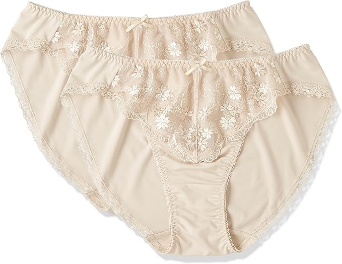 Amazon Co Jp アツギ Atsugi ショーツ E Select イーセレクト 2色交互チュールレース ショーツ 2枚セット as ハニーサーモン L 服 ファッション小物