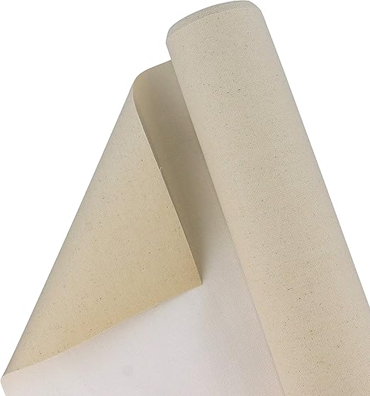 U.S. Art Supply 36" Wide x 6 Yards (18 Feet) Long Unstretched Canvas Roll - 100% Cotton, 12-Ounce Triple Primed Gesso, Acid-Free - Pro Artist Quality, Oil & Acrylic Painting, Murals Backdrop, Cut Size