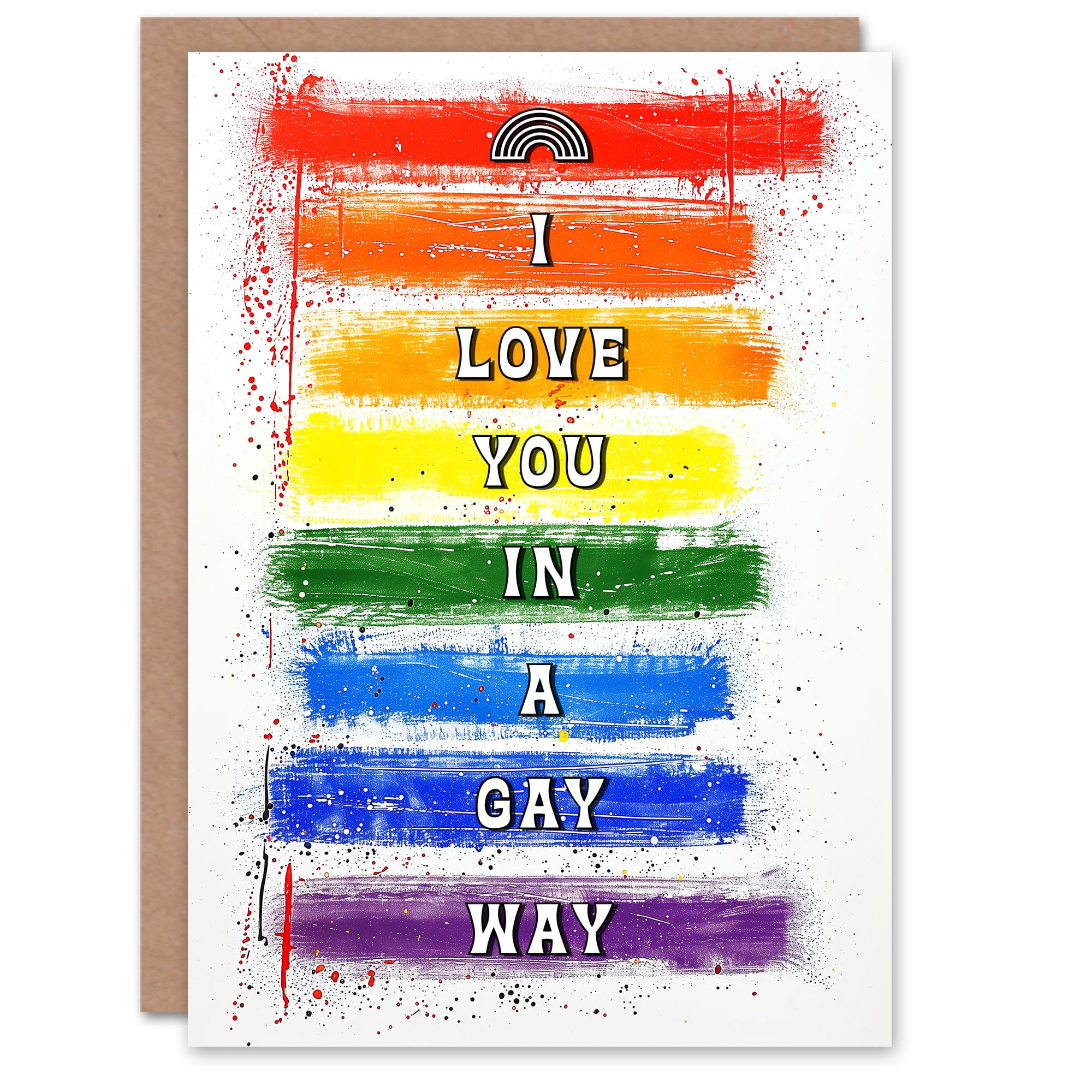 Artery8 Valentines Day Greeting Card Love You Gay Way Rainbow LGBT For Him Husband Partner