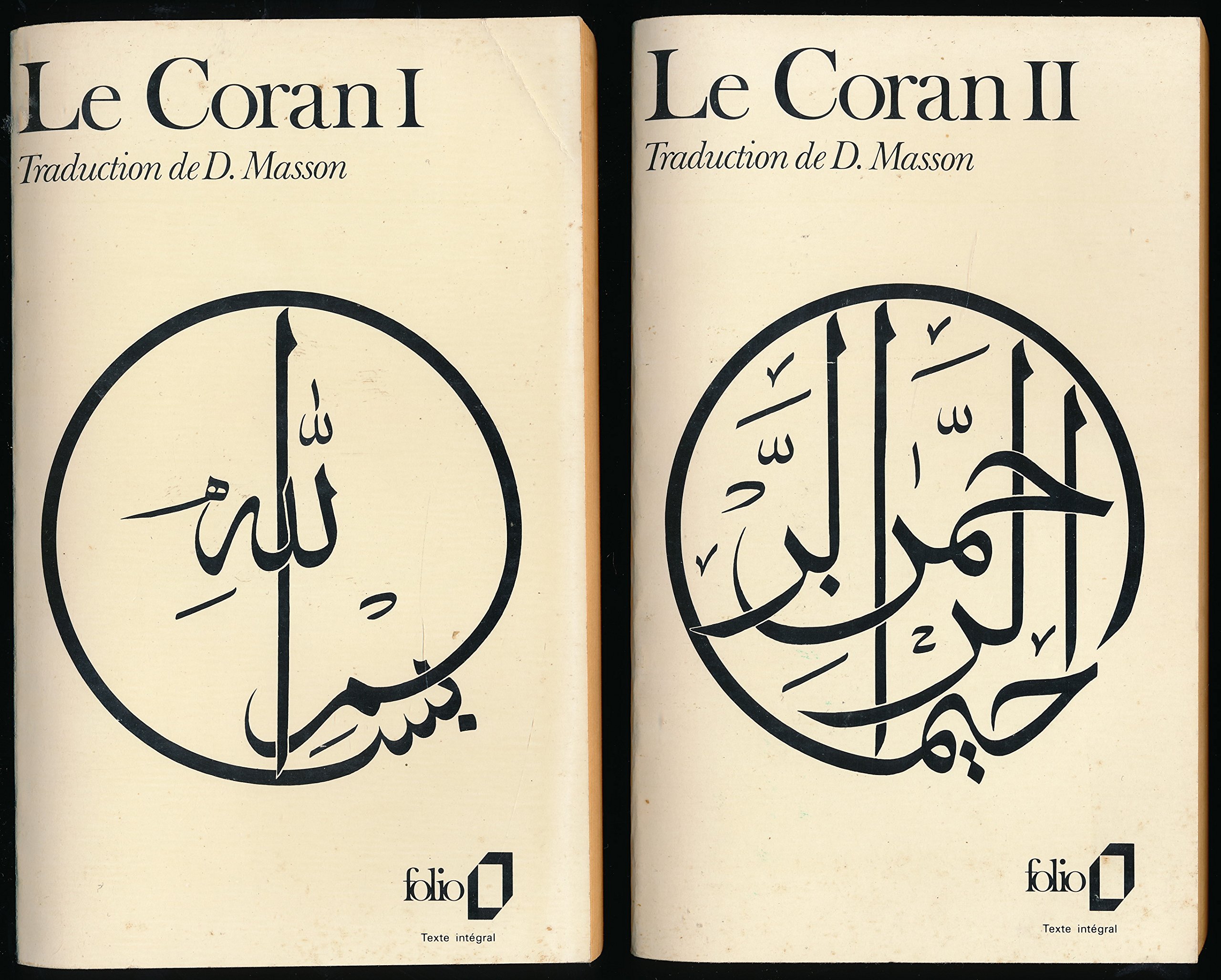 Le Coran (Complet en 2 tomes) - Préface de Jean Grosjean - Introduction traduction et notes de Denise Masson - Index des noms et attributs de Dieu, Index des thèmes principaux classés par ordre alphabétique, Index des noms propres, Titres des sourates cla