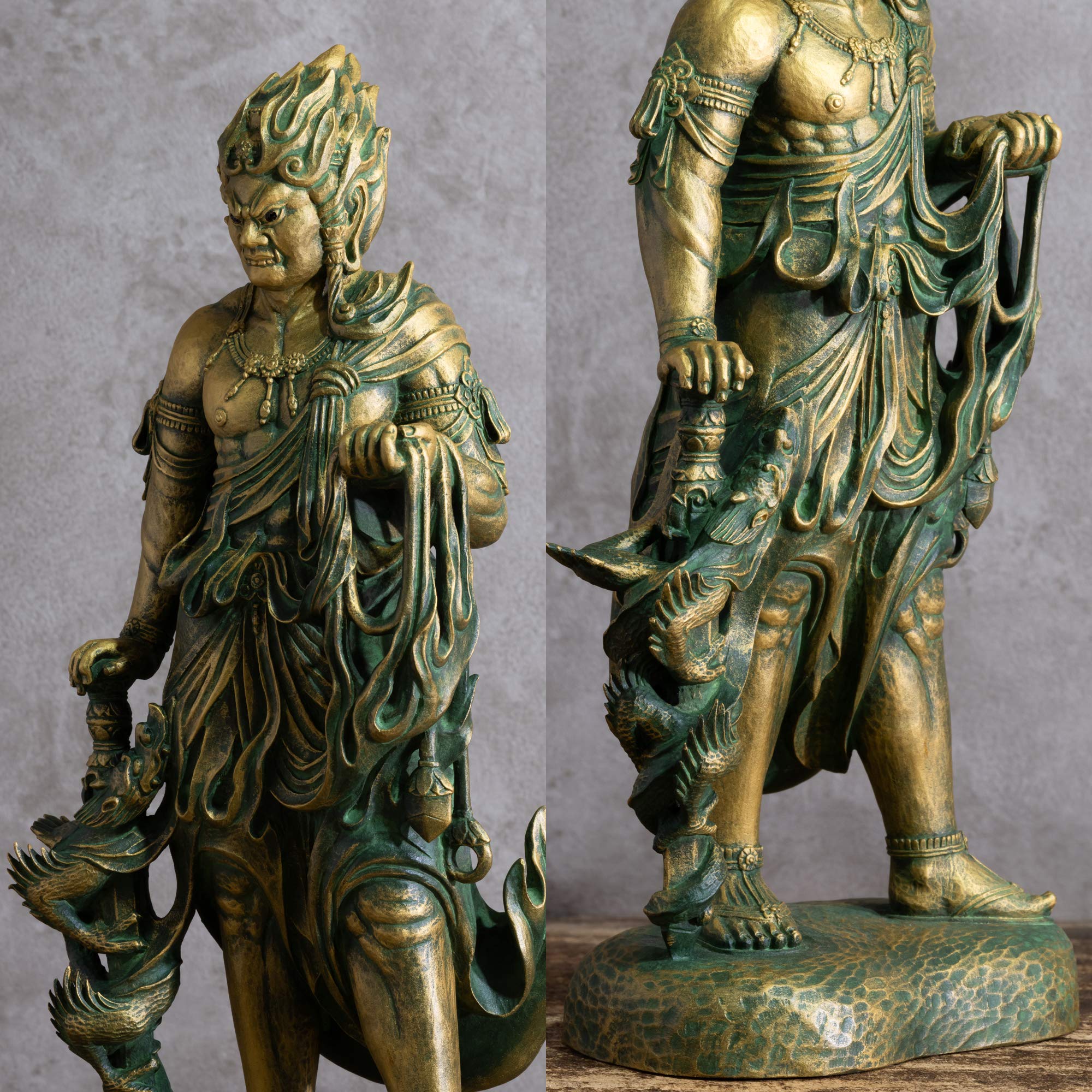 Amazon｜仏師銘版 不動明王 30cm 蝋型/青銅（ブロンズ）製 仏師：松久 