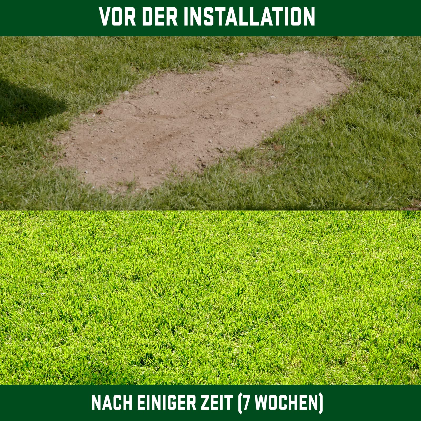 Hybridgras - Rasenfliesen aus Hybridgras für den Außenbereich (1x5m) - Strapazierfähige Grasfliesen gegen Rasenlücken - Flexibler Kunstrasen für Garten