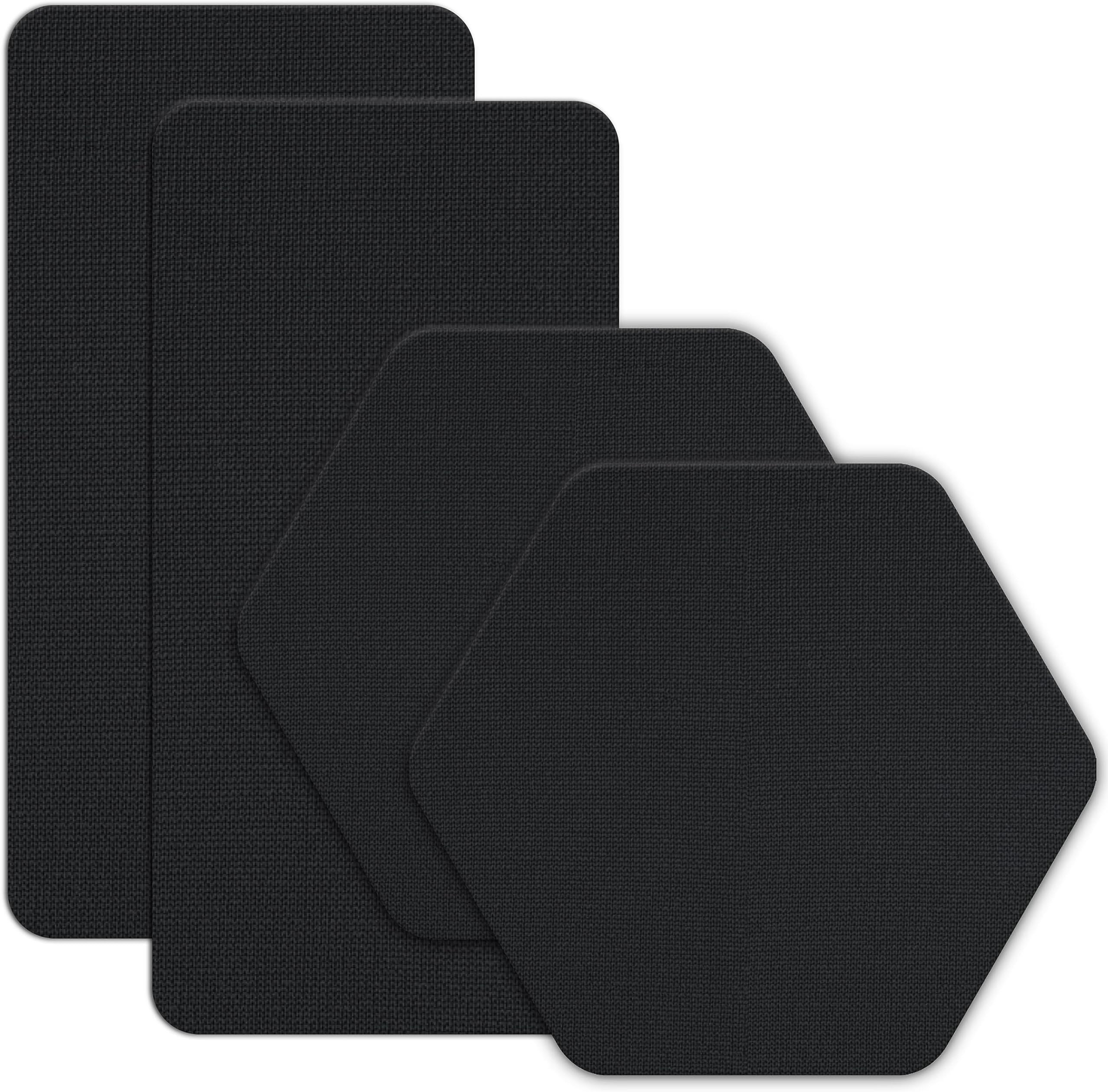 GEAR AID Tenacious Tape Gore-TEX Fabric Patches for Quickly Fixing Holes and Tears in Jackets, Gloves, Rain and Ski Pants | Black | 2.5” x 2.8” Hexagon, 2.5” x 4” Rectangle, 4 Patches