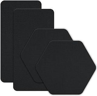 Gear AID Tenacious Tape Gore-TEX Fabric Patches for Quickly Fixing Holes and Tears in Jackets, Gloves, Rain and Ski Pants, Black, 2.5” x 2.8” Hexagon, 2.5” x 4” Rectangle