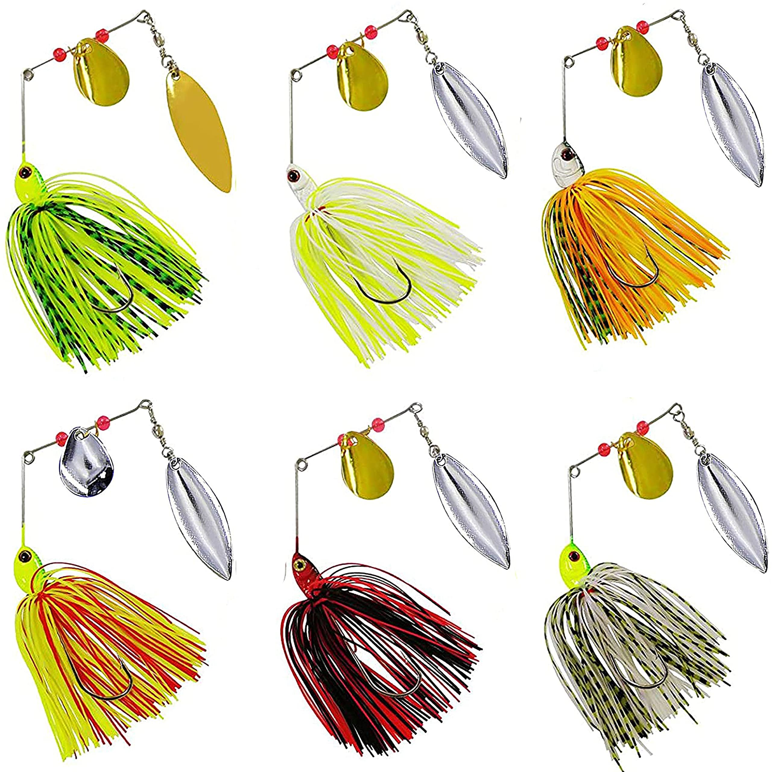 Fishing Spinner Baits Kit - Hard Spinner Lures Multicolor Buzzbait Swimbaits Pike Bass 0.64oz