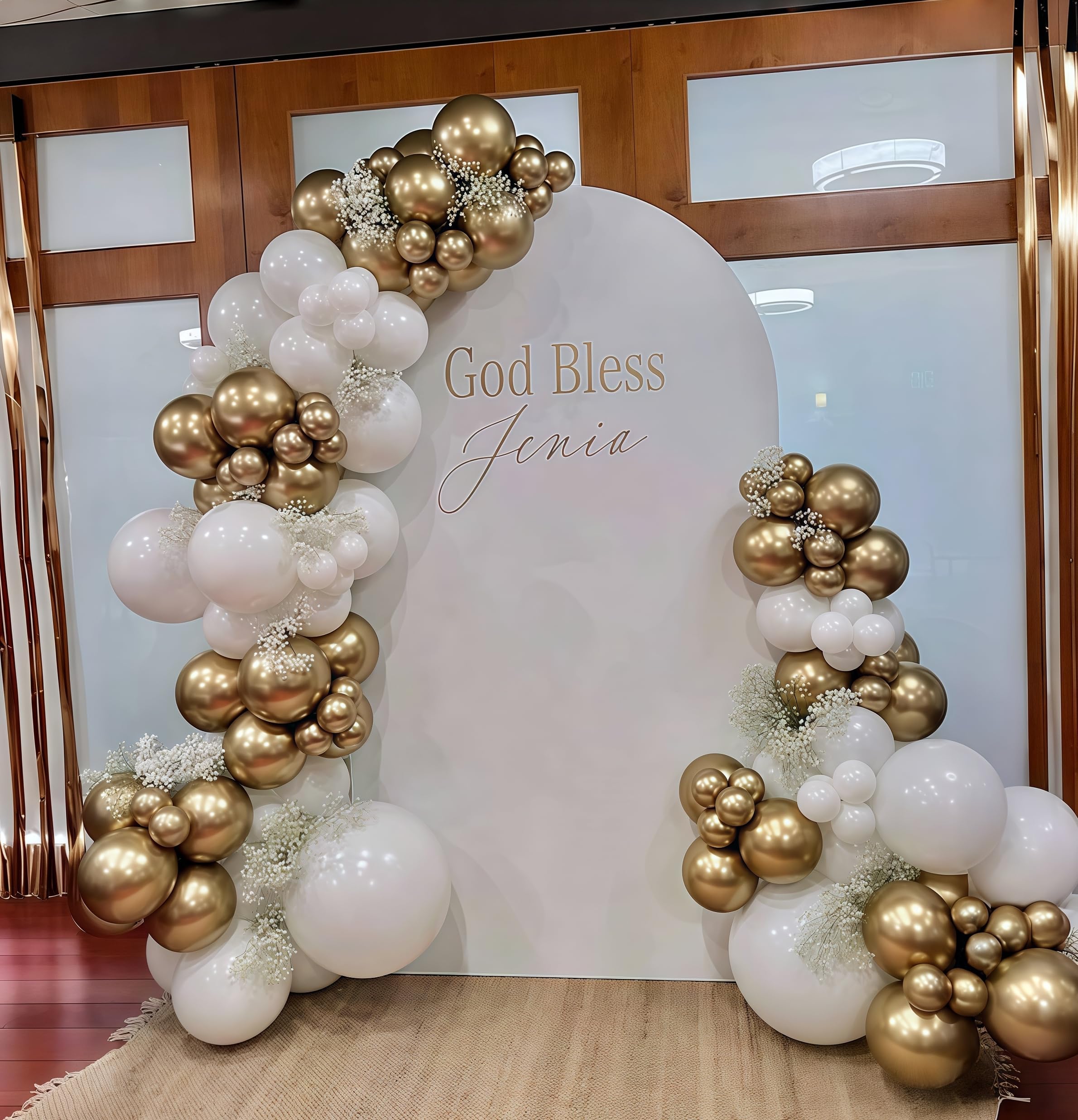 Isndare Metallic Gold Balloons Set, 35pcs 12 Inch White Gold Confetti Latex Balloons, Perfect for Birthday, Wedding, Engagement, Bridal Shower, Baby New Year, Unisex Adults 3