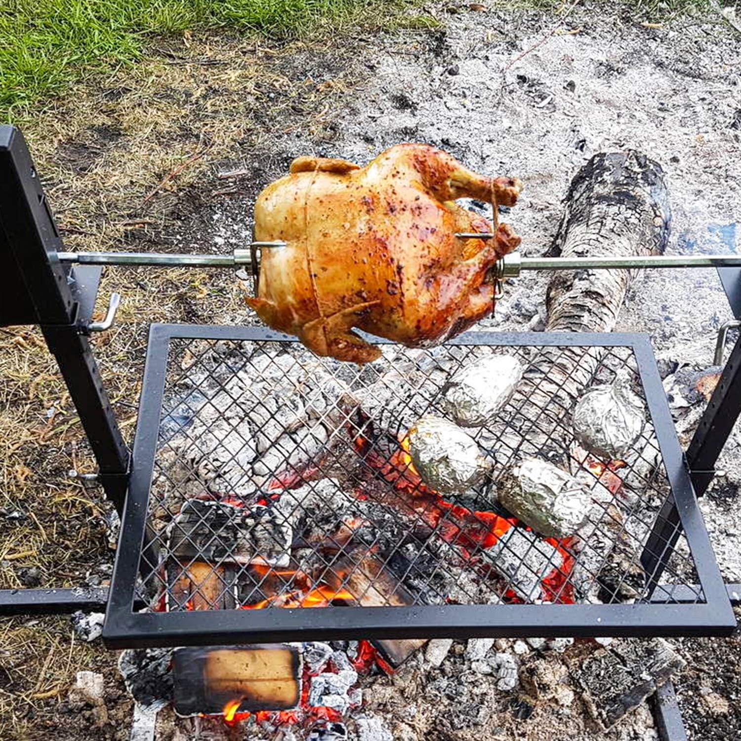 SHINESTAR Universal Rotisserie Kit for Weber, Char-Broil, Dyna-Glo and Most Gas Grill, Includes Electric Motor with Bracket, Meat Forks, Spit Rod, Handle, 39 3/8-Inch : Patio, Lawn & Garden