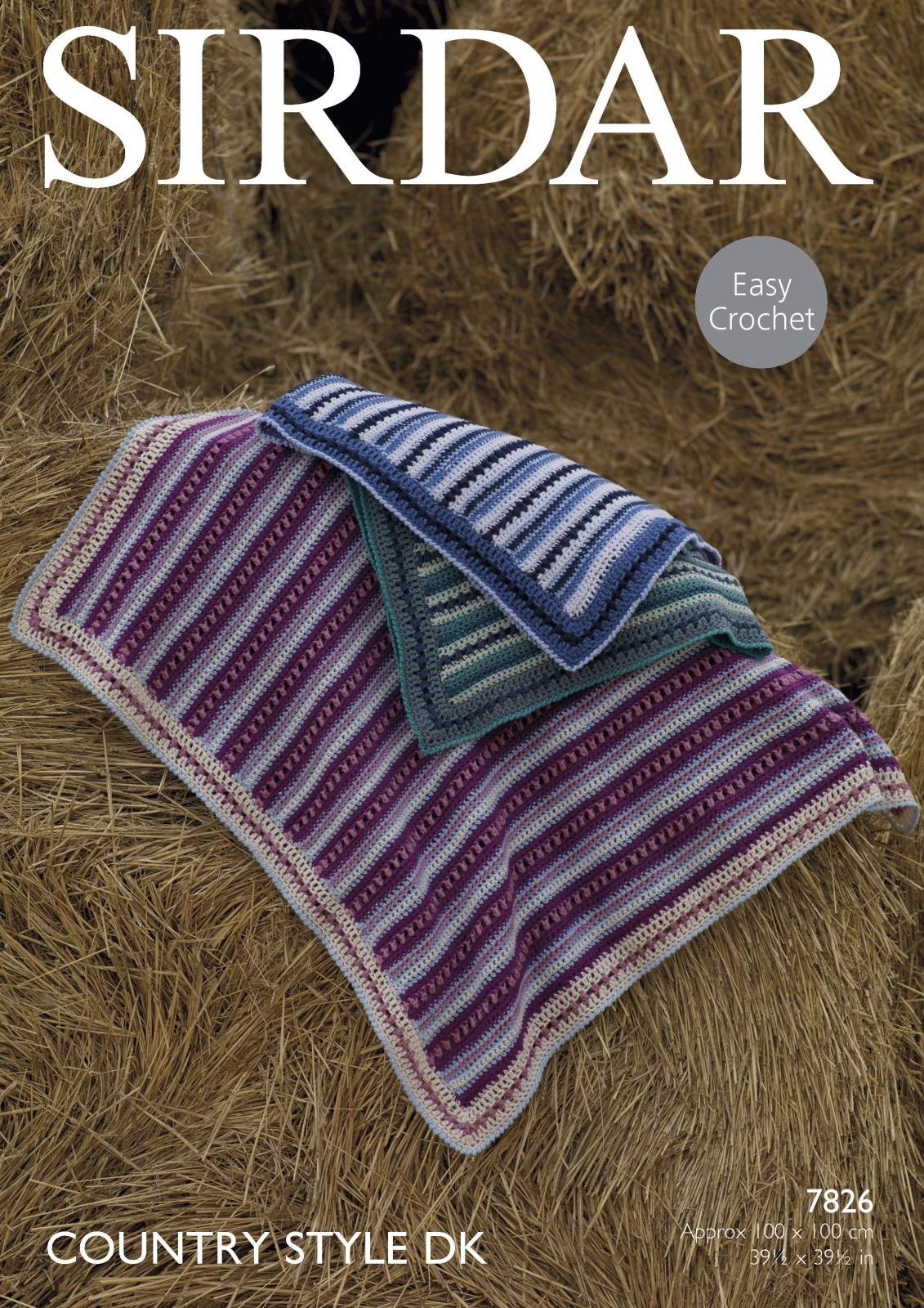 Sirdar Country Style Dk 50G Crochet Pattern - 7826 Blankets