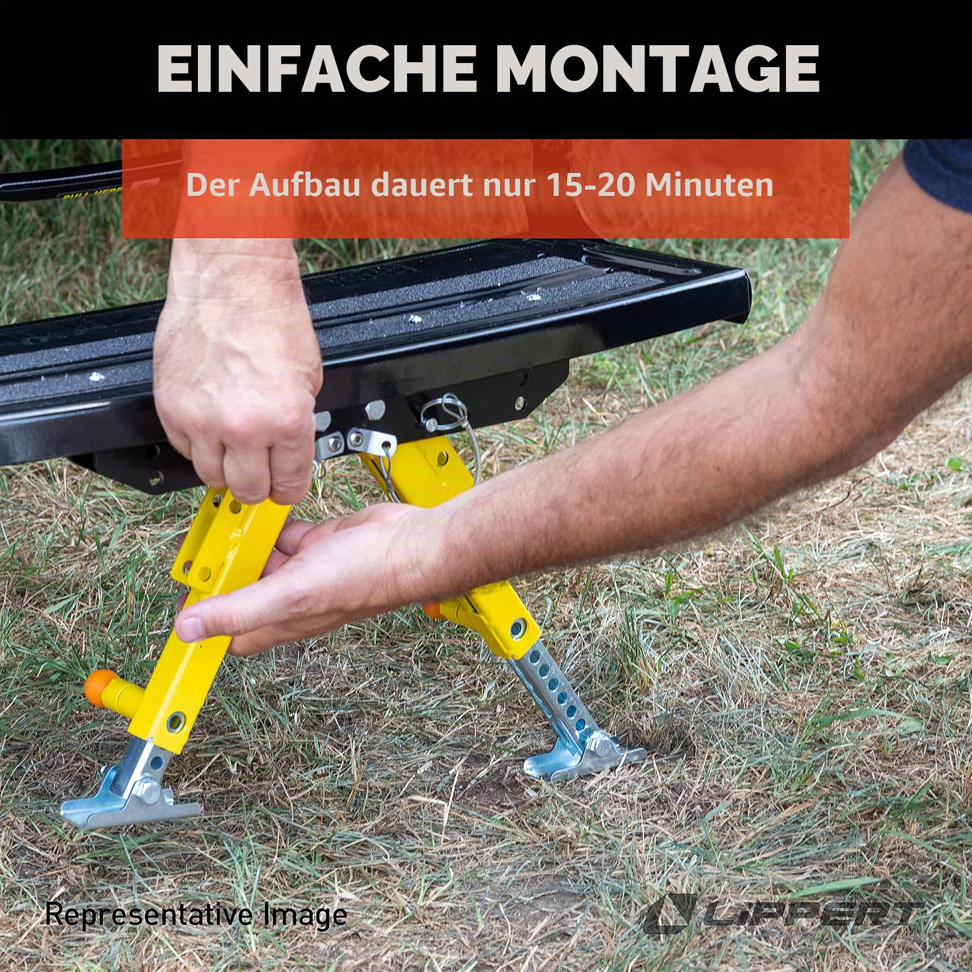Lippert Solid Stance Stabilisierungskit für Wohnmobil-Treppen – für Fünftwheel, Reiseanhänger und Wohnmobile
