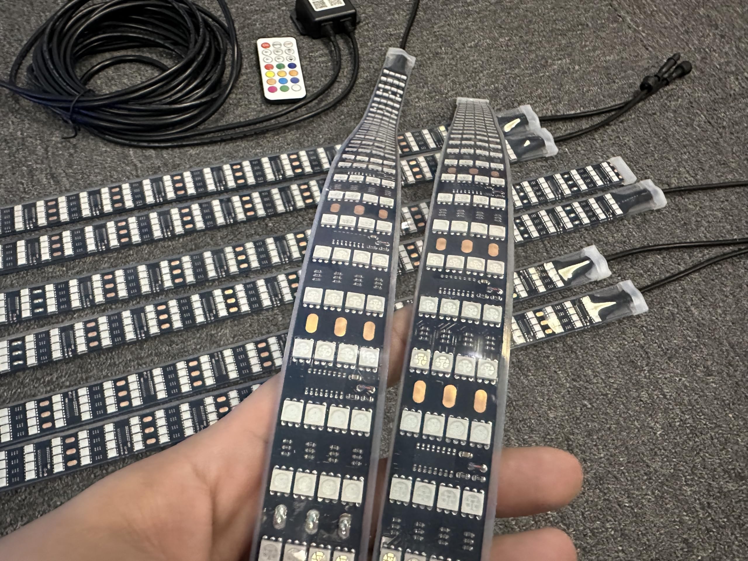 Sando Tech Aluminum Quad Row LED Car Underglow Light Kit,8PCS Dream Chase RGB Million Colors Shift Music Dancing Flow w/Turn Singals,Brake Function Bluetooth/Remote Ctrl