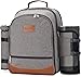 HappyPicnic Isolierter Picknickrucksack für 4 Personen mit komplettem Geschirr, geräumigem Kühlfach, Flaschenhaltern und großem wasserdichtem Picknick-Teppich