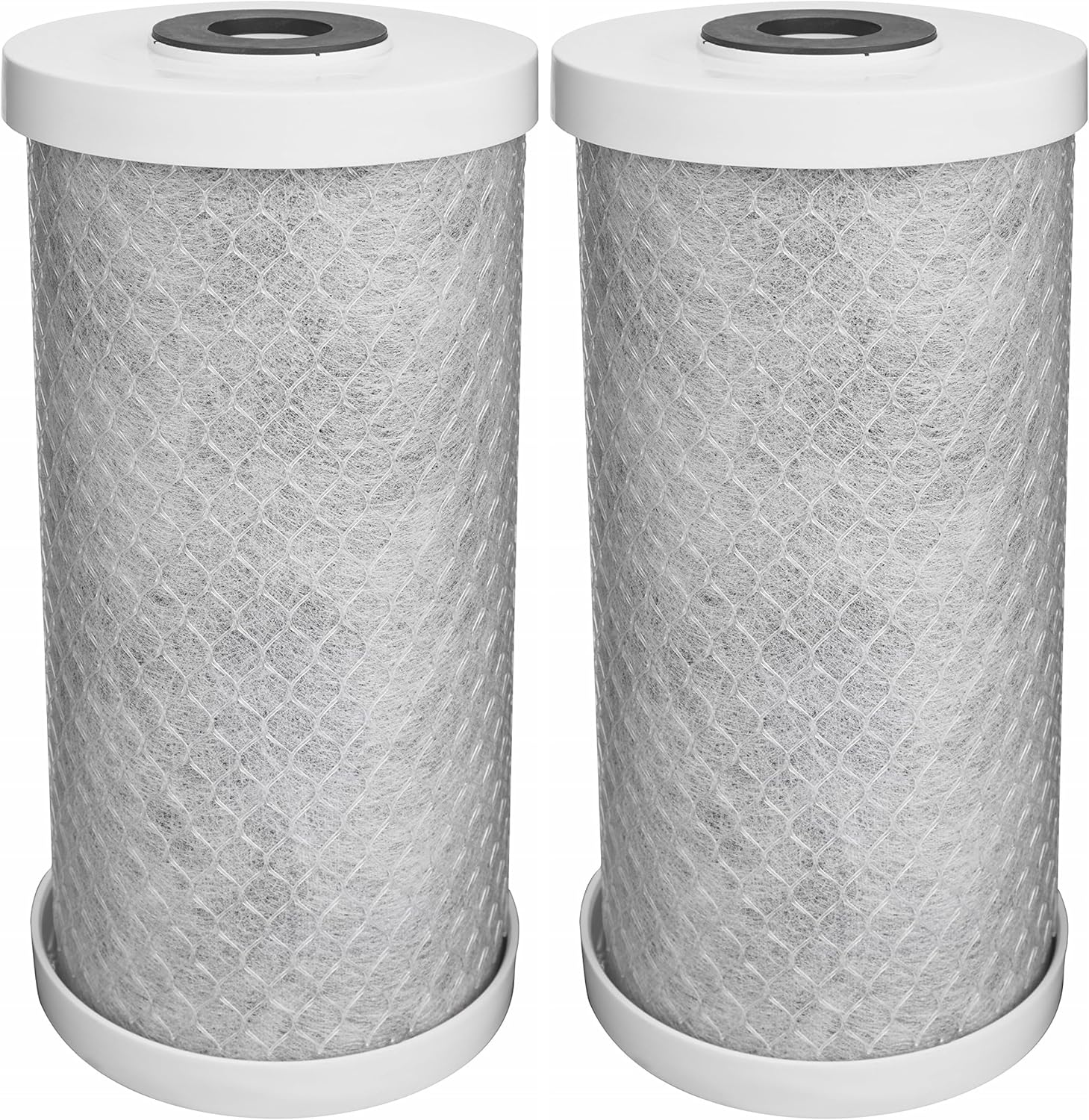 EcoPure EPW4C Carbon Block Whole Home Replacement Water Filter-Universal Fits Most Major Brand Systems, 1 Count (Pack of 2), Gray/White