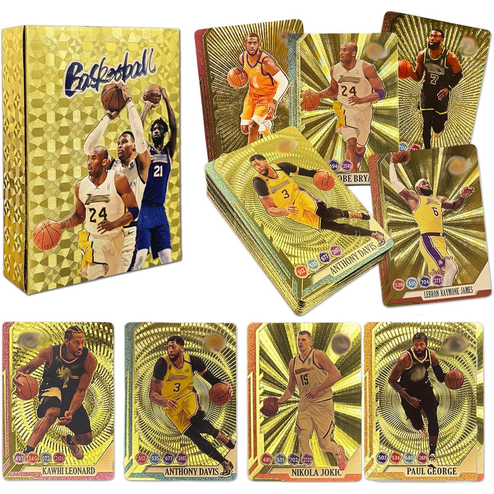 55 Cartas de Basketball Cool, Papel Baloncesto para Niños, Adolescentes y Adultos, Coleccionistas