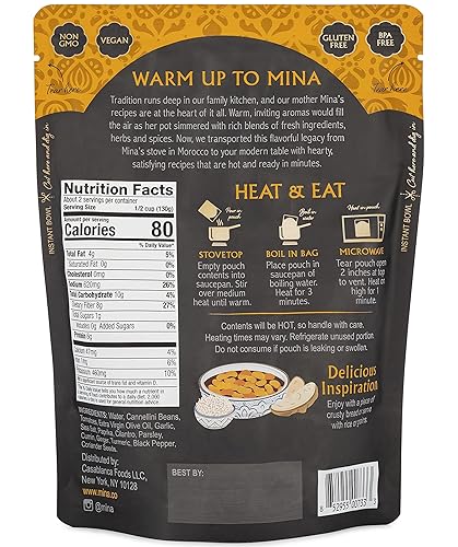 Miniatura 2 de Mina Loubia, Guiso marroquí de frijoles blancos, sopa, comidas listas para comer, alto en proteínas a base de plantas, vegano, sin OMG, sin gluten,