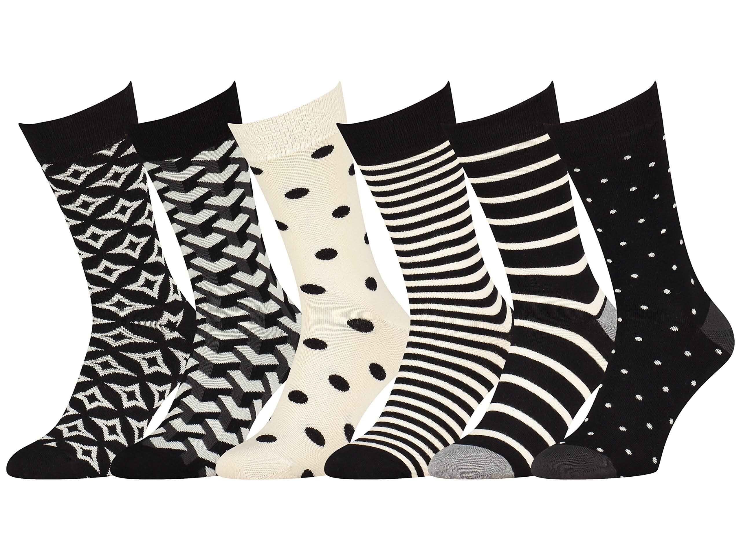 Easton Marlowe Mens Dress Socks - Fun Colorful Socks for Men - Cotton Patterned Fashion Mens Socks 6 Pack