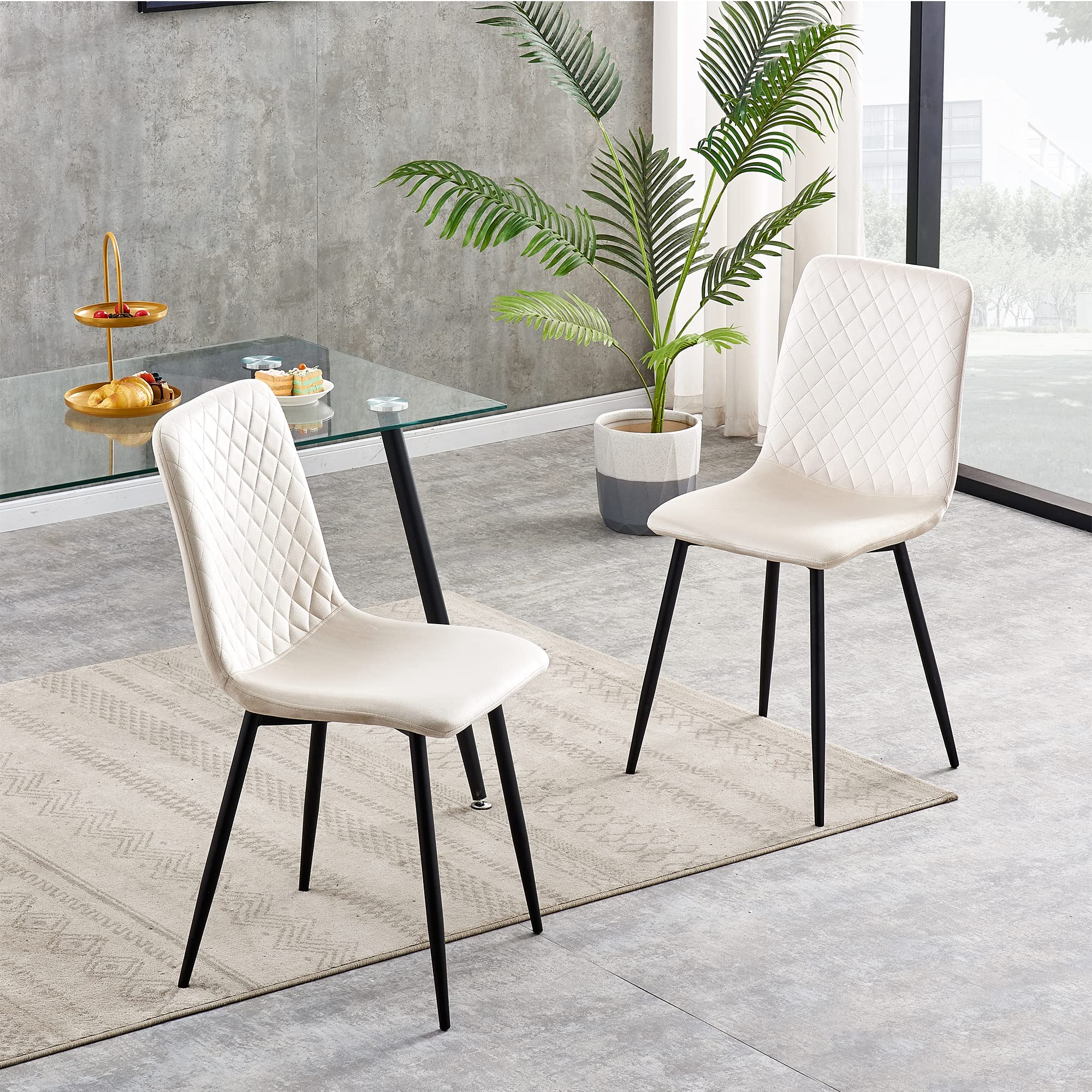 Set van 2 Eetkamerstoelen LIVO / Gestoffeerde Stoelen / Fluwelen