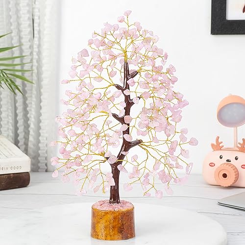 Miniatura 6 de BEZAVO Árbol de cuarzo rosa  Piedra preciosa  Feng Shui  Árbol de chakras  Cristal curativo  Árbol del dinero  Energía positiva  Árbol de la vida