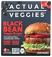 Vista 1 de Actual Veggies Hamburguesa vegetariana de frijoles negros, 12 onzas