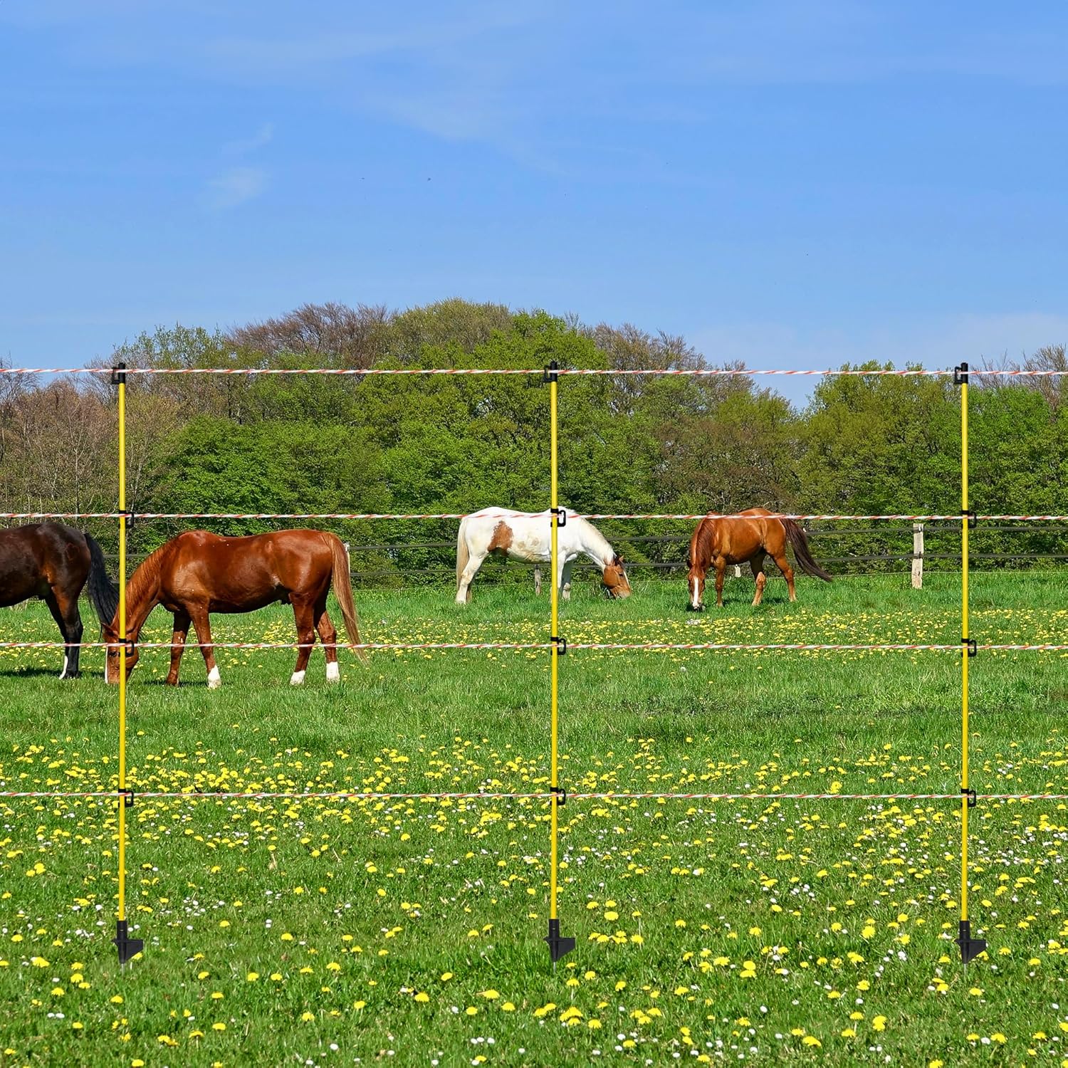 Electric Fence Posts 46 Inches, Fiberglass Step in Temporary Electric Fence Posts for Cows, Sheep, Dog, Portable Fence Stakes for Electric Fencing-20 PCS
